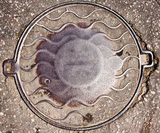 Old Manhole Cover Royalty Free Stock Photo
