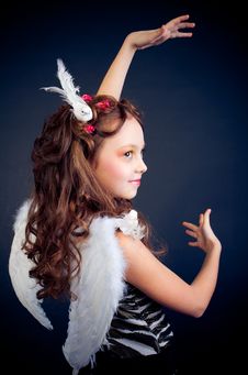 Young Girl Posing On Black Background Stock Image