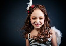 Young Girl Posing On Black Background Royalty Free Stock Images
