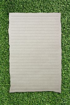 Tear Brown Paper With Line On Green Grass Stock Photography Tear Brown Paper With Line On Green Grass Stock Photography