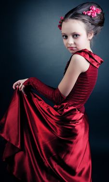 Young Girl Posing On Black Background Stock Image