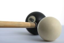 Pool Cue And Balls Stock Photos