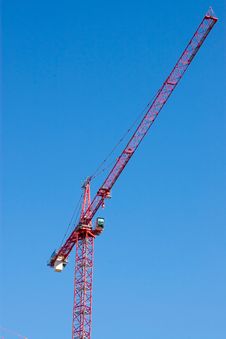Red Construction Crane Stock Image Red Construction Crane Stock Image
