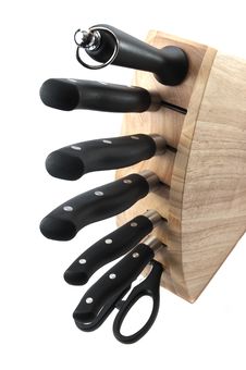 Collection Of Kitchen Knives Stock Photos