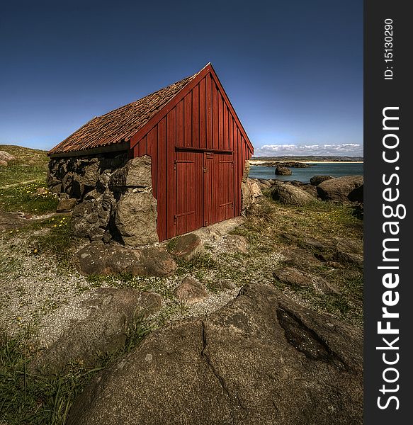 Boat house on the coast of northern Norway. Boat house on the coast of northern Norway