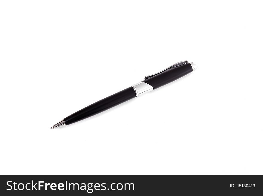 Black pen isolated on the white background