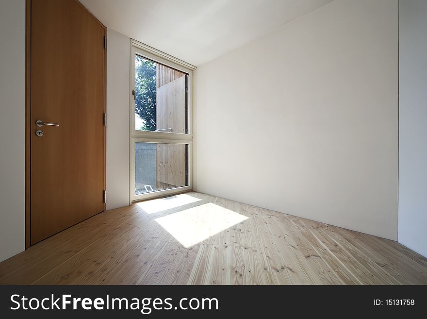 Beautiful ecologic house, empty room