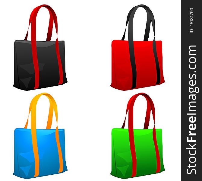 Set of shopping bags. Vector illustration.