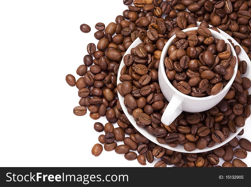 Isolated cup of coffee on white