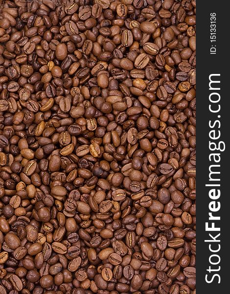 Vertical image of coffee beans