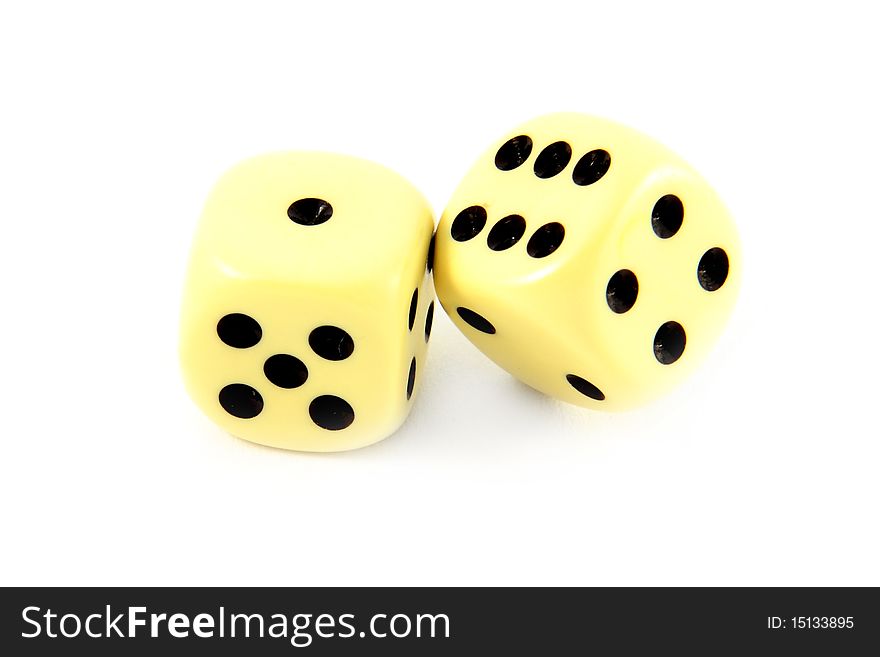 Dices isolated on white background