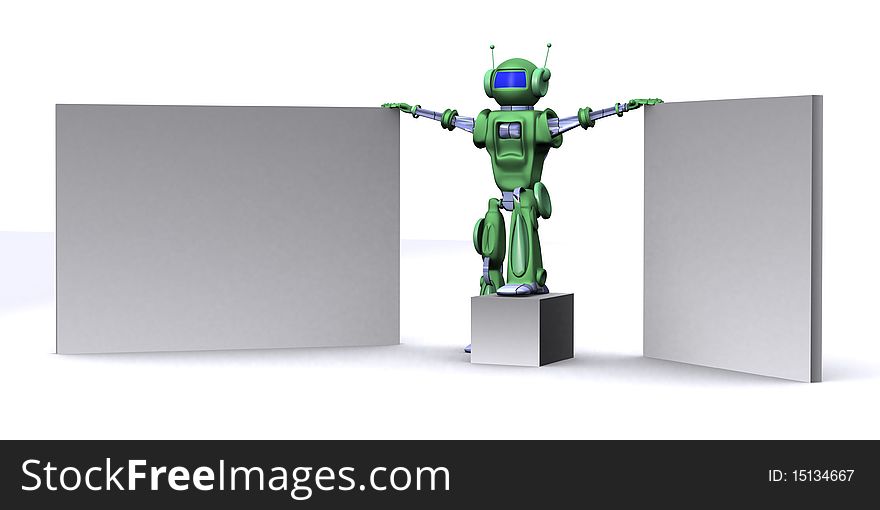 Robot with empty billboard