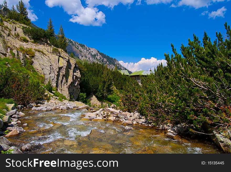 Fast river on Mountain Pirin in Bansko, Bulgaria. Fast river on Mountain Pirin in Bansko, Bulgaria