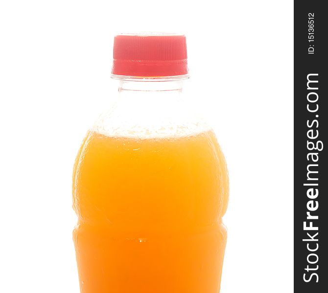 Delicious juice bottle isolated on white background
