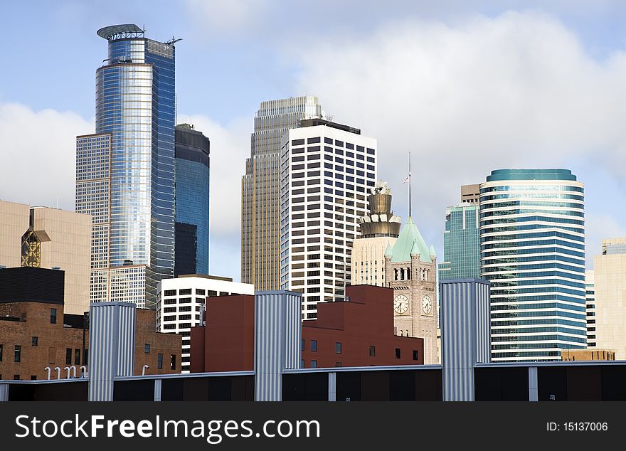 Colorful Buildings in Minneapolis, Minnesota.