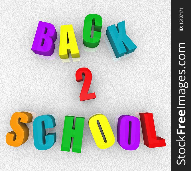 The words Back 2 School spelled with plastic refrigerator magnets. The words Back 2 School spelled with plastic refrigerator magnets