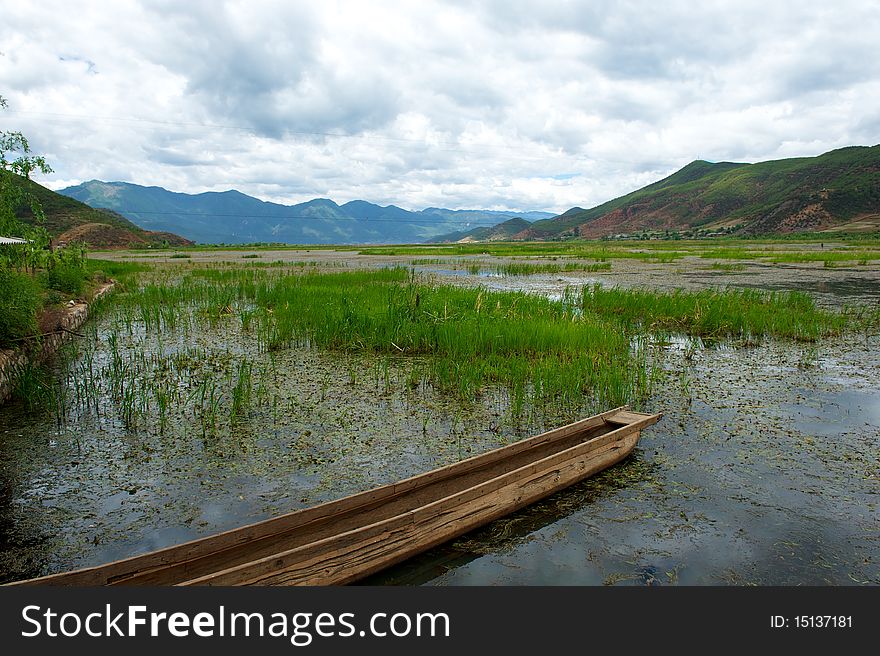 Beautiful scene of Lugu Lake, Yunnan Province China