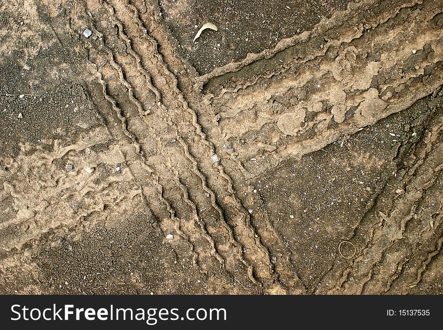 Clay of wheel in the car park. Clay of wheel in the car park