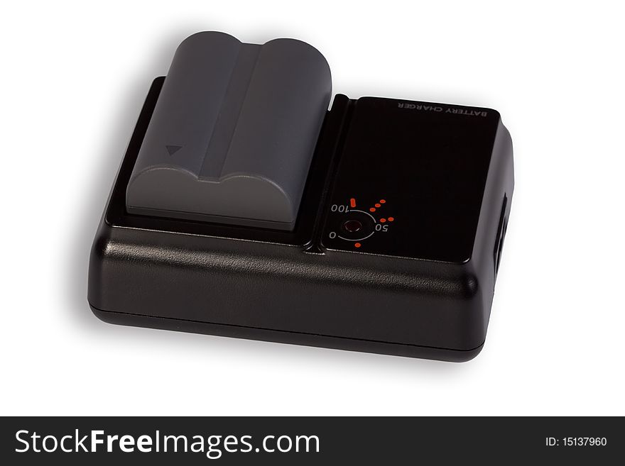 The storage battery for the camera isolated on a white background