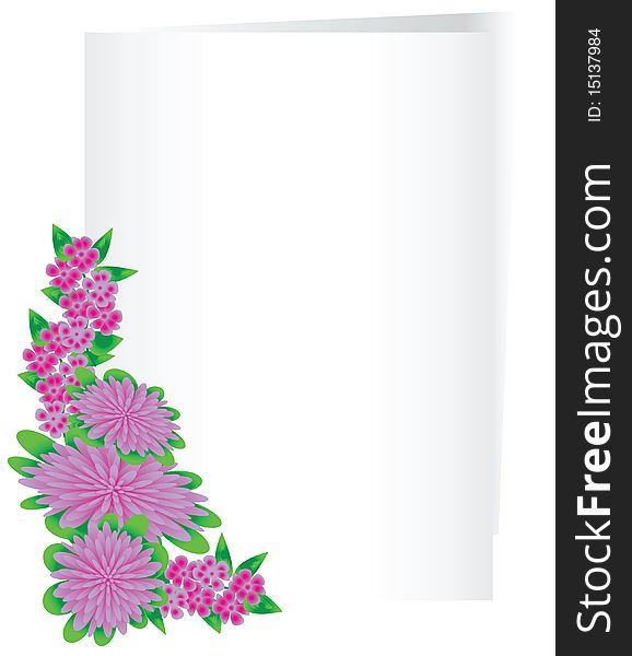 Is-lilac flowers at a sheet of paper gentle. Vector illustration