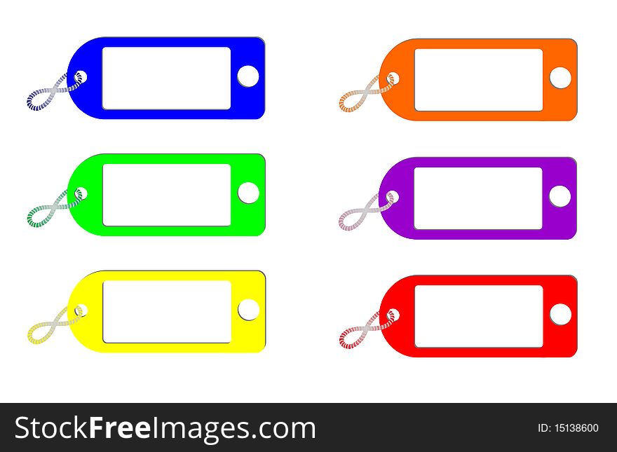 Color labels on white background
