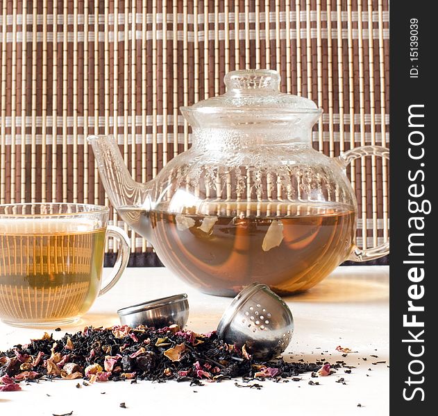 Tea is brewed in a tea-pot