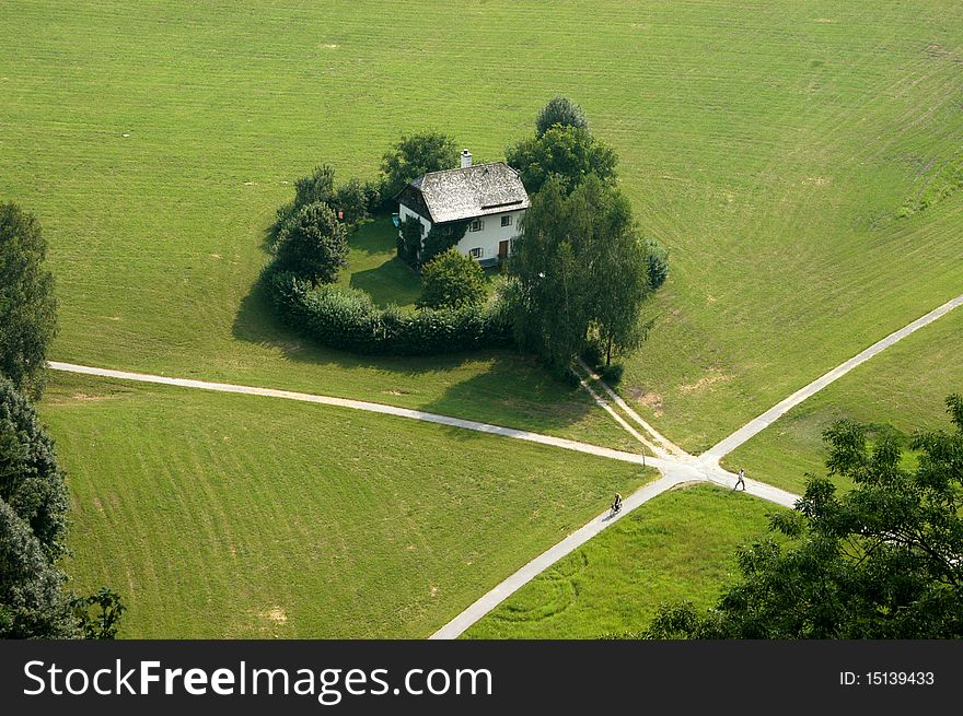 Views of the countryside with a curious intersection