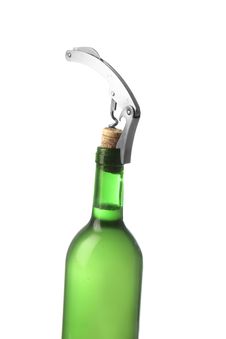 Opening White Wine Bottle Royalty Free Stock Photo Opening White Wine Bottle Royalty Free Stock Photo