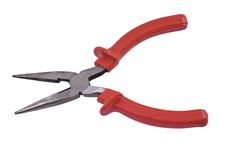 Flat-nose Pliers Isolated On The White Stock Images