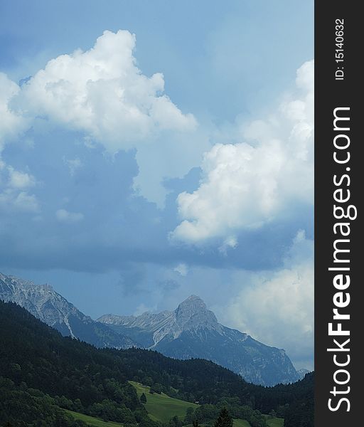Mountain landscape in the austrian alps.