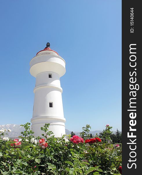 Decorative lighthouse in a park