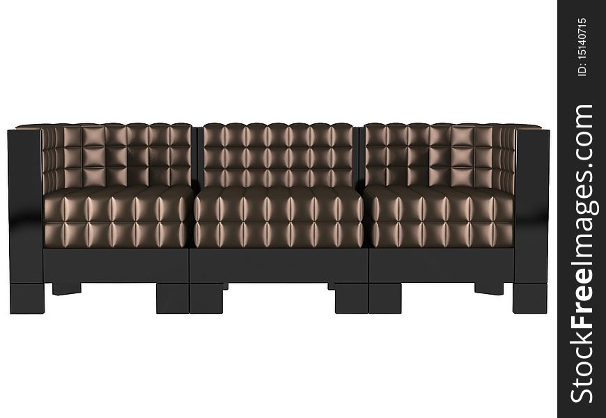 Modern Brown Sofa Isolated