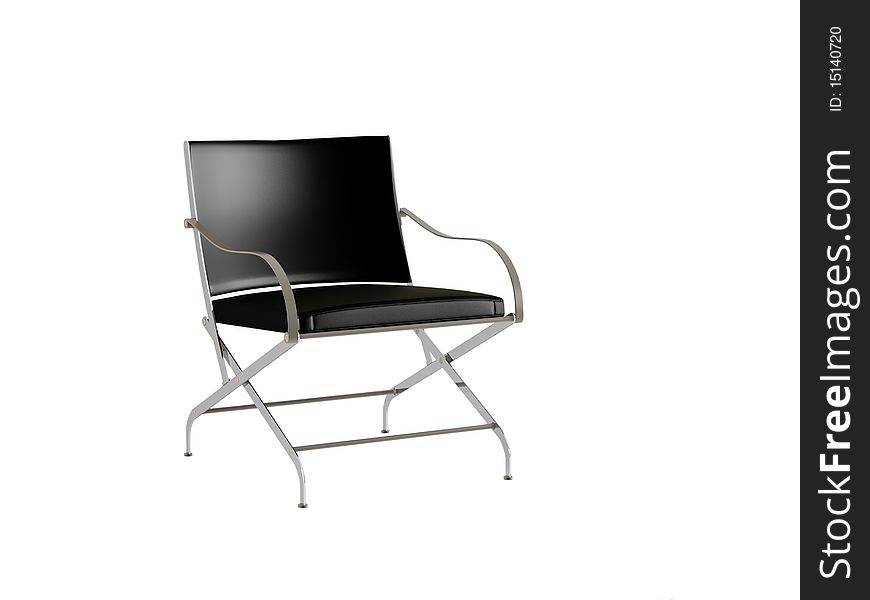 Black office armchair isolated on the white background, 3D illustration/render