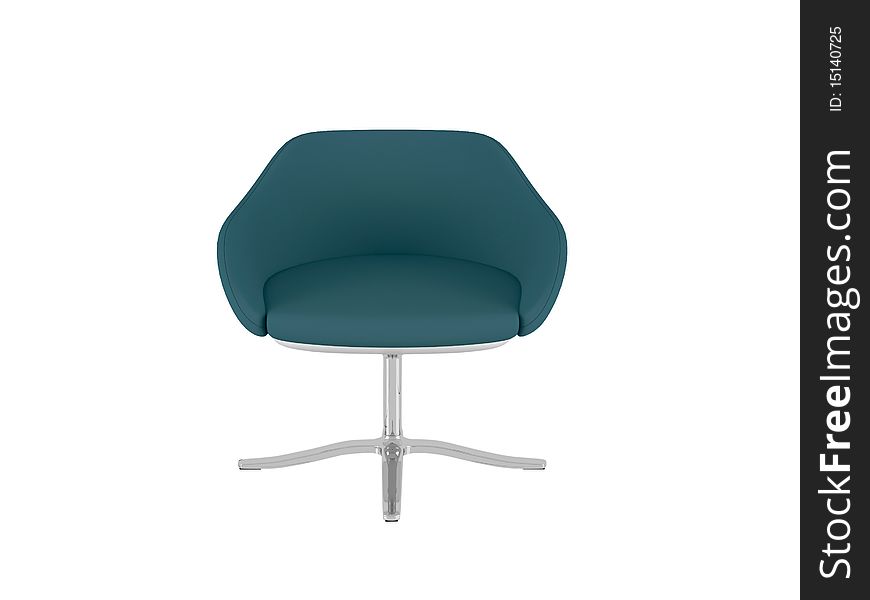 Green office armchair isolated