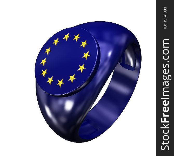 Ring With Symbol European Union 01