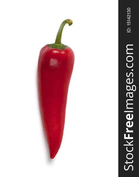 Red pepper isolated on a white with a path