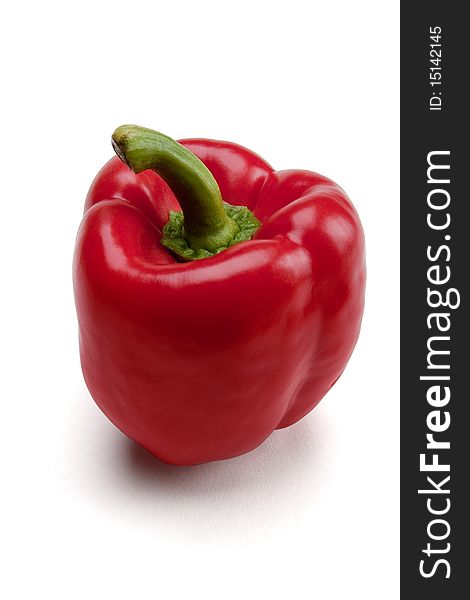 Red pepper isolated with a path on a white