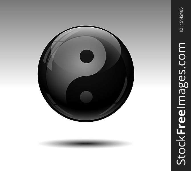 Yin Yang. Abstract Black Sphere.