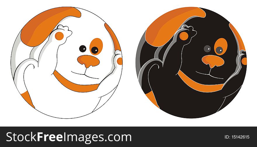 Vector work. in two colors. inversion. Vector work. in two colors. inversion