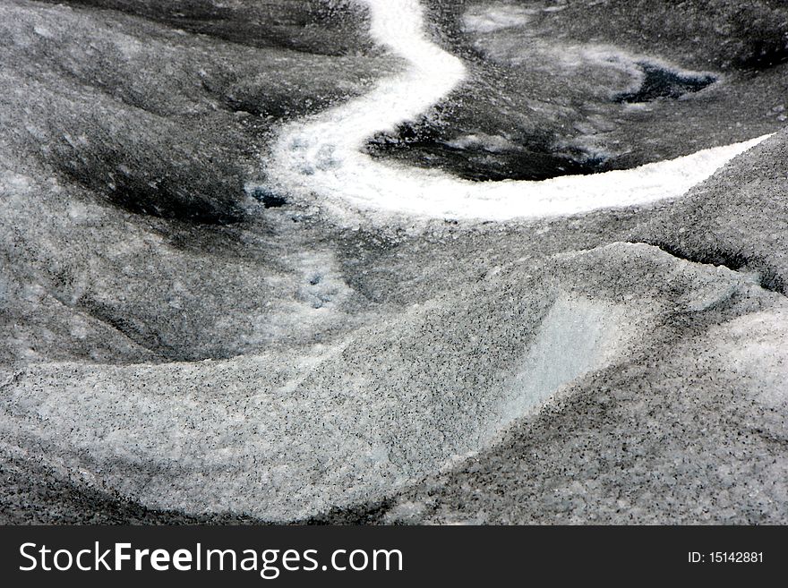 Path in the snow of a glacier in Argentinian Patagonia. Path in the snow of a glacier in Argentinian Patagonia