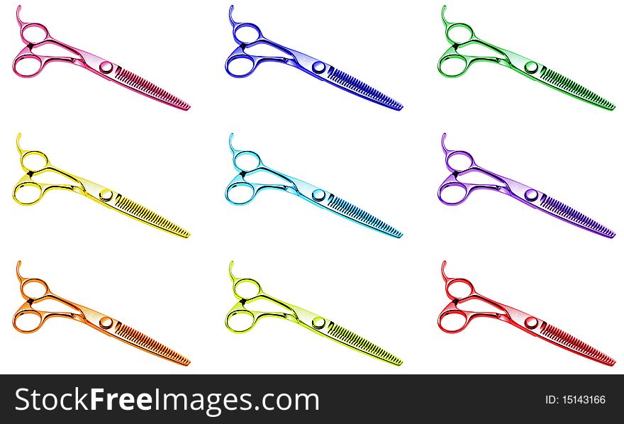 Colourful Scissors for Hairdressing