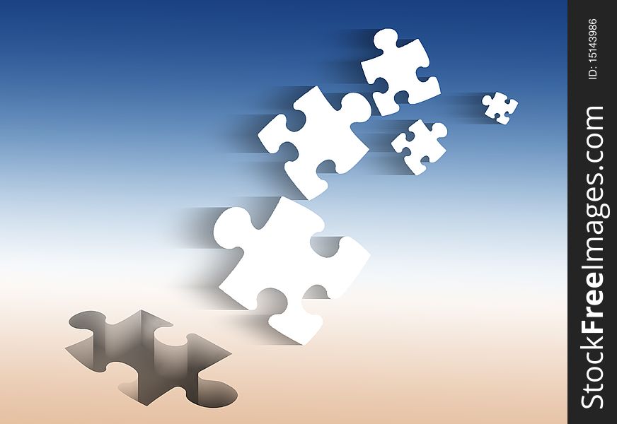 Illustration of puzzle piece against beautiful background. Illustration of puzzle piece against beautiful background