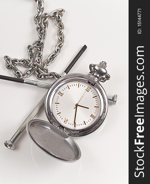 Pocket Watch and Screwdrivers for Repair Concept. Pocket Watch and Screwdrivers for Repair Concept