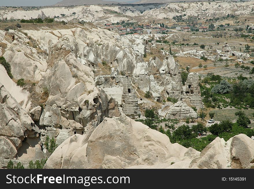 Ancient cave-town in Goreme, Cappadocia, Turkey. Ancient cave-town in Goreme, Cappadocia, Turkey