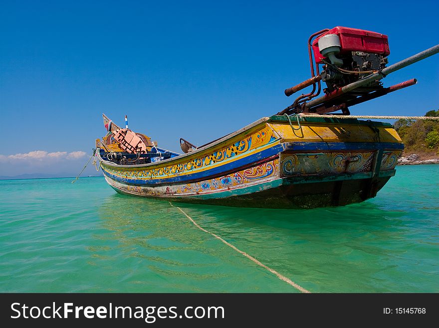 Boat in the seabay in thailand