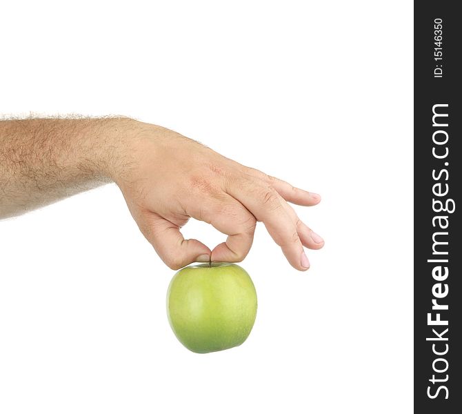 The Man S Hand Hold A Green Apple
