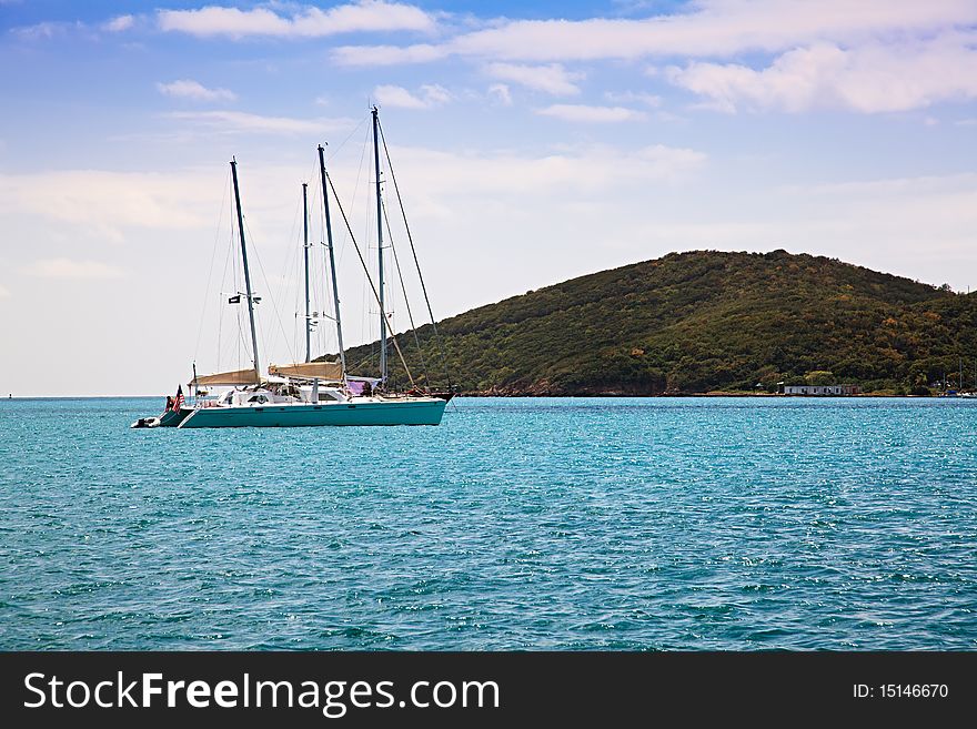 Sailboat on the Caribbean Sea