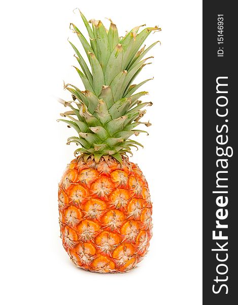 The image of ripe pineapple on a white background. The image of ripe pineapple on a white background