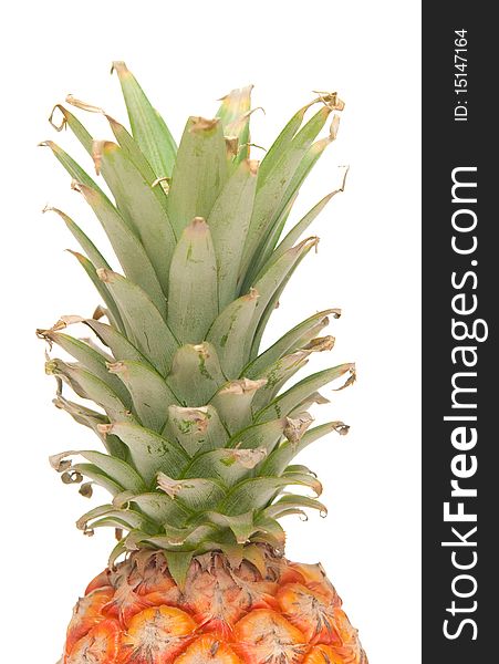 The image of ripe pineapple on a white background. The image of ripe pineapple on a white background