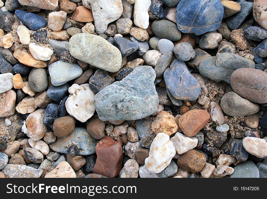 River stones close up, small depth of sharpness